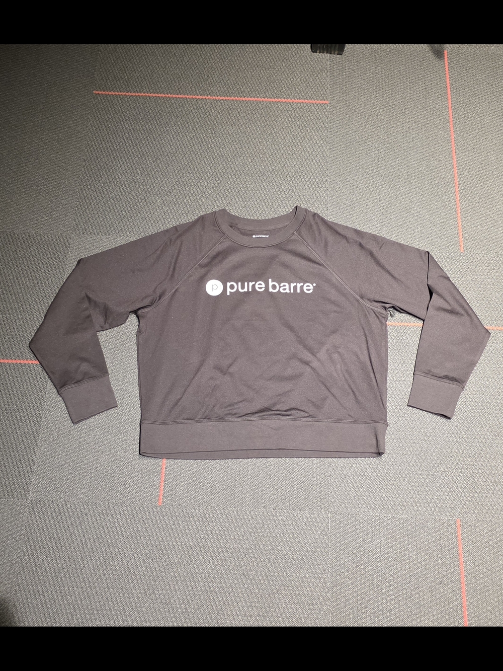 Pure Barre Black Crewneck Pullover with White Logo